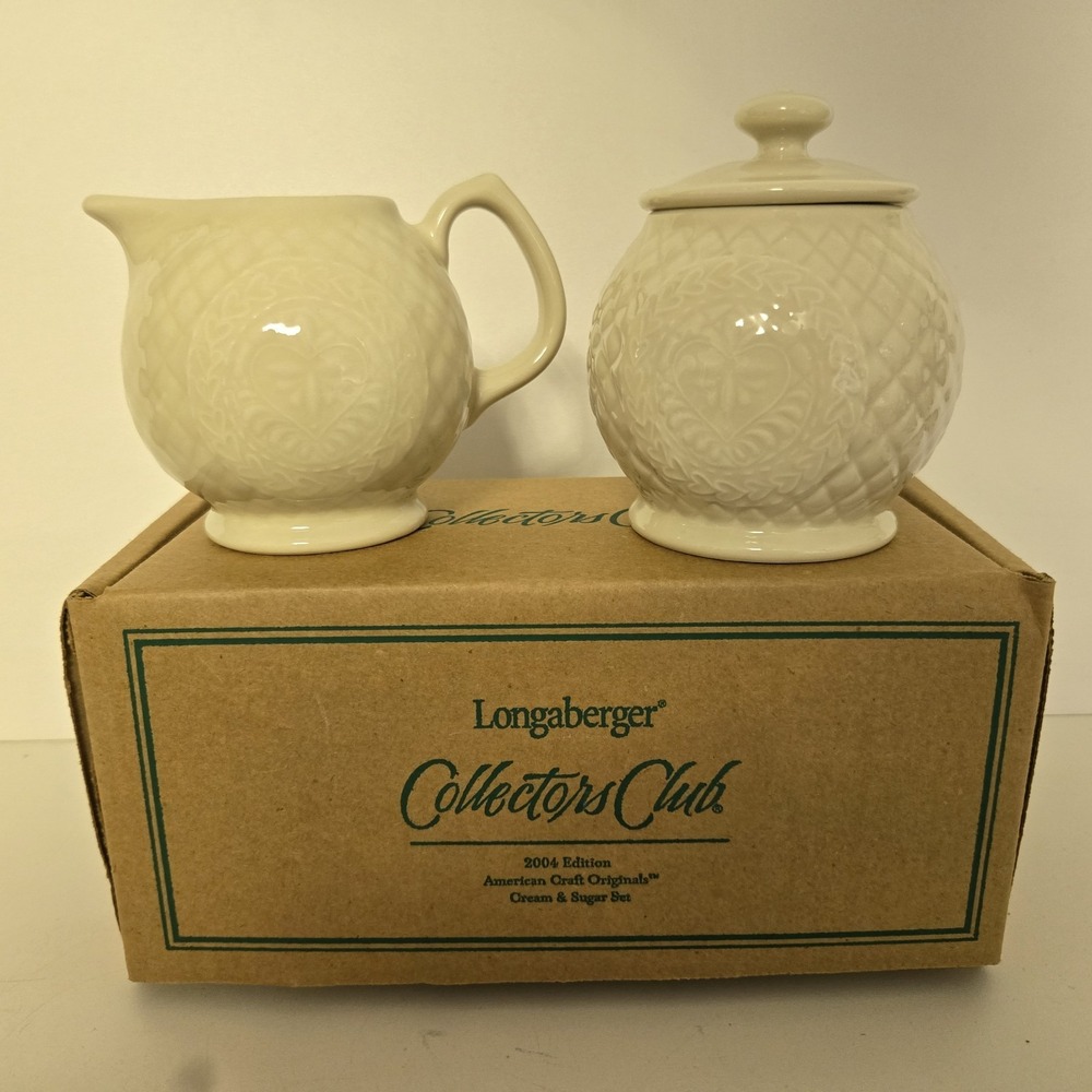 Longaberger Collectors Club USA American Crafts Original Creamer &‎ Sugar NEW